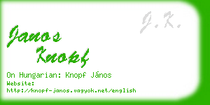 janos knopf business card